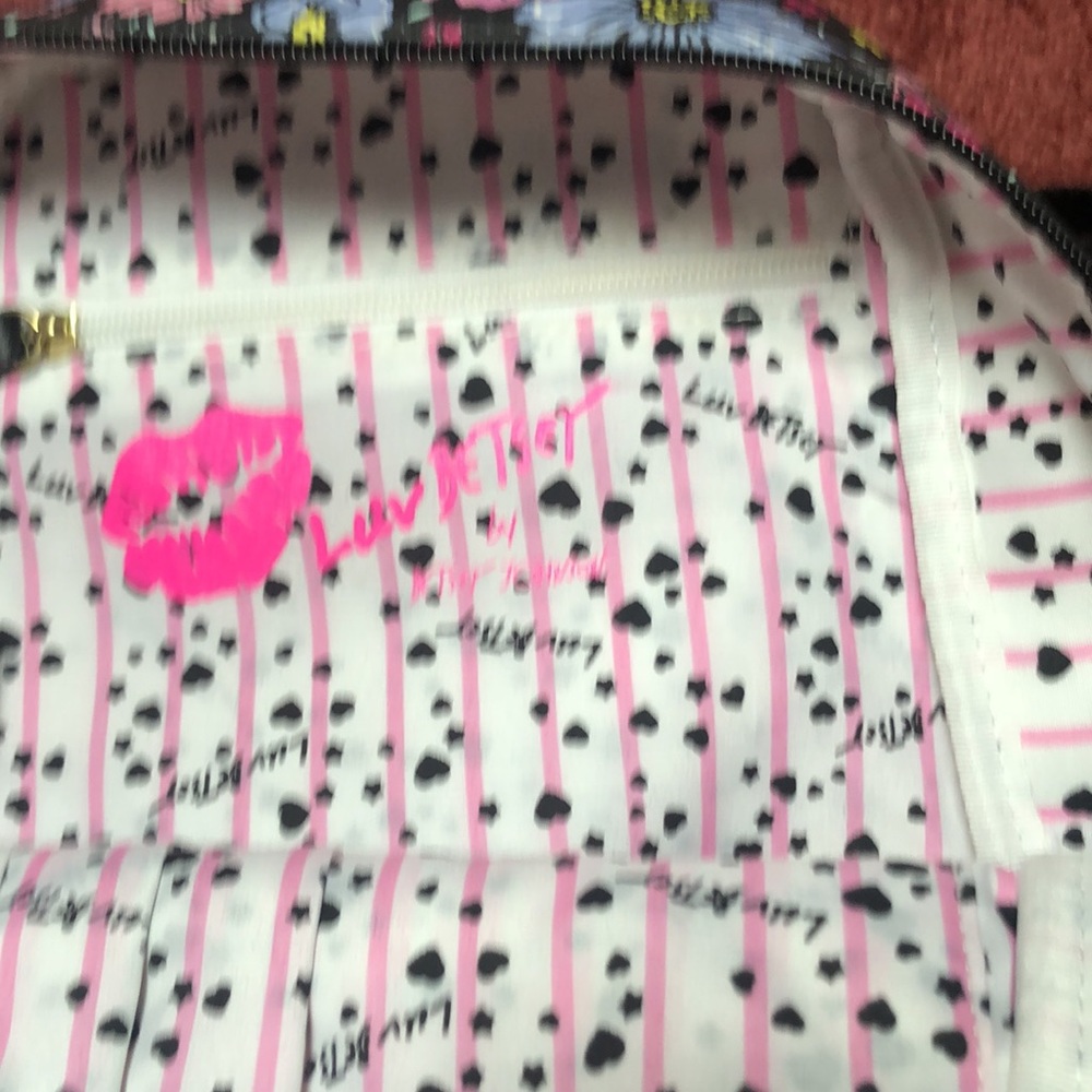 Luv Betsey Multi-Colored Floral Stripe Small Backpack - Faux Leather - Picture 10 of 13